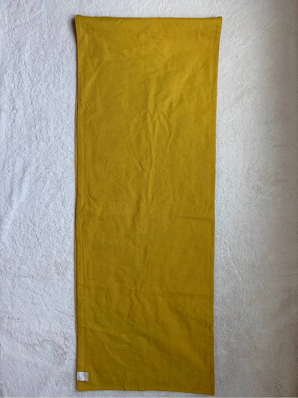 Vintage Williams Sonoma Mustard Yellow Floral Embroidered Table Runner